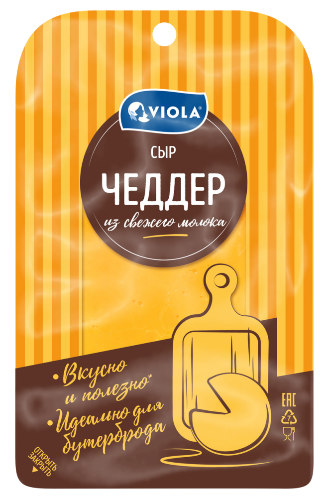 Сыр Viola чеддер нарезка 50%, 120г