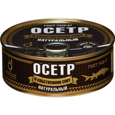 Осетр EcoFood в собственном соку натуральный 240 г