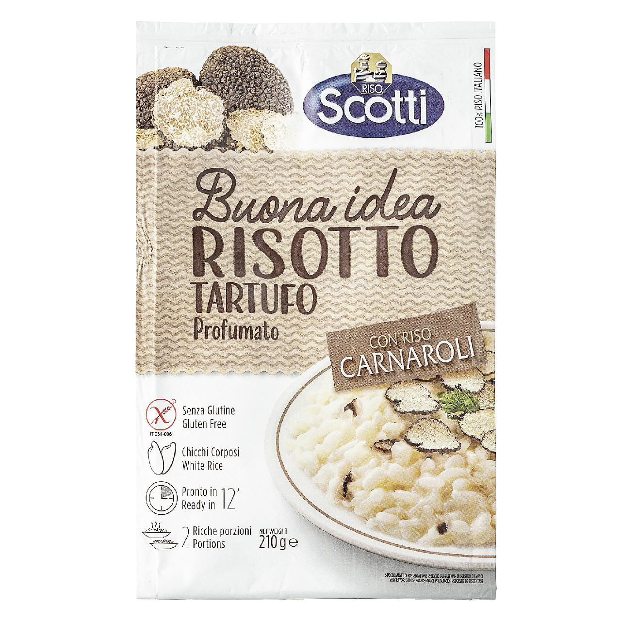 Рис Riso Scotti Risotto al Porcino Ризотто c белыми грибами 210г