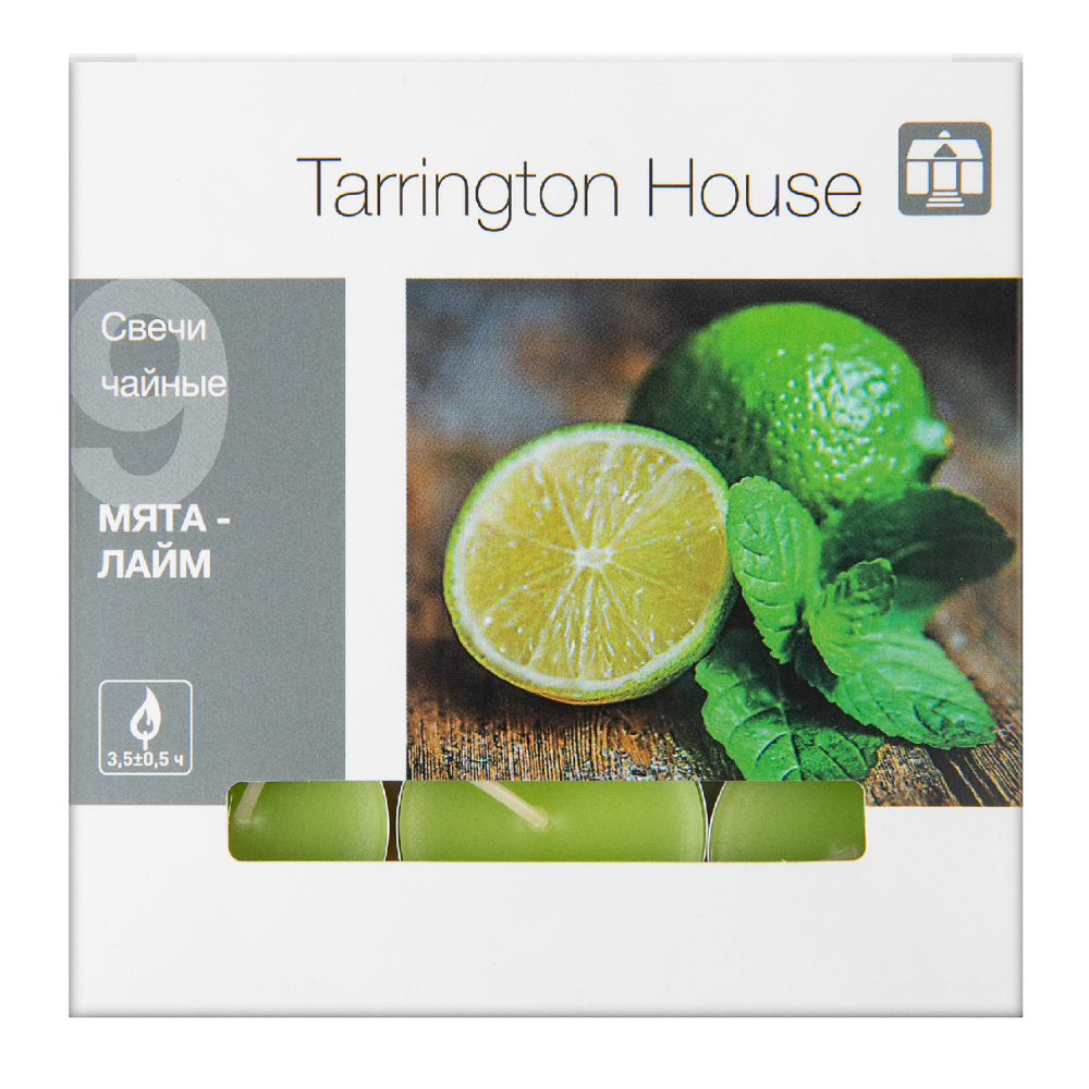 Tarrington House Свеча Чайная ароматическая Лайм & мята, 9шт