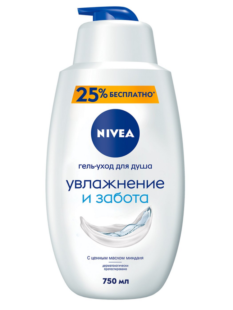 Крем-гель для душа Nivea Увлажнение и забота, 750мл