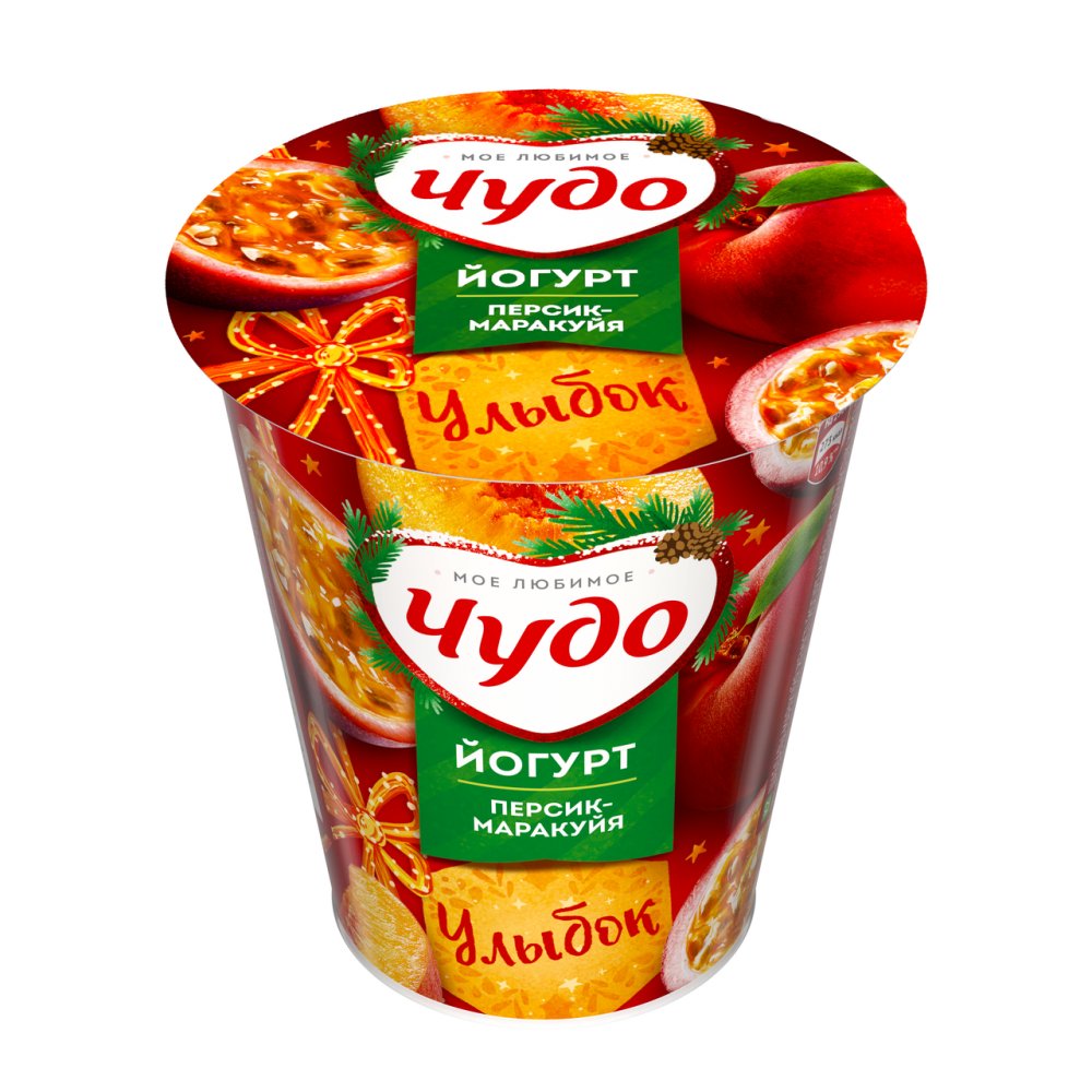 Йогурт Чудо персик-маракуйя 2%, 290г