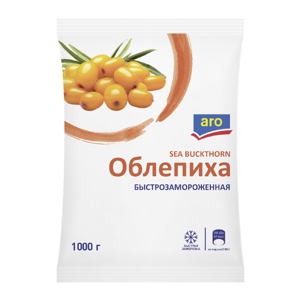 Aro Облепиха быстрозамороженная, 1кг
