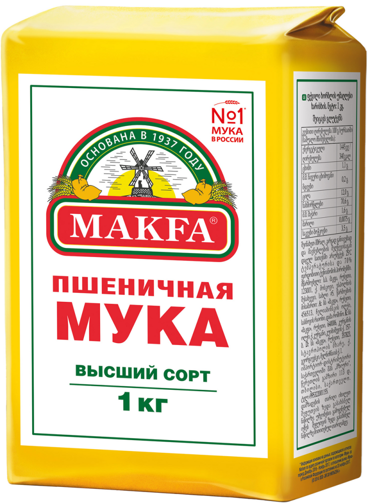 Мука Makfa пшеничная высший сорт, 1кг