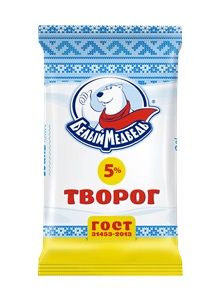 Творог Белый медведь 5%, 170г БЗМЖ