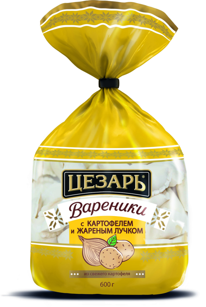 Вареники Цезарь картофель-жареный лучок замороженные, 600г