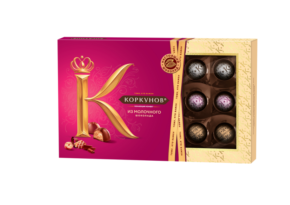 Конфеты A.Korkunov молочный шоколад ассорти, 165г