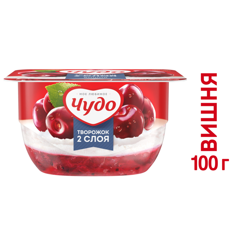 Десерт творожный Чудо творожок воздушный Вишня 4,2% 100г