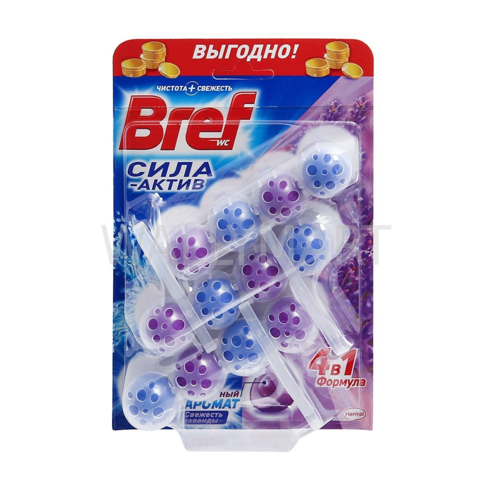 Чистящее средство для унитаза Bref Сила-Актив Свежесть Лаванды 3*50г Чистящее средство для унитаза Bref Сила-Актив Свежесть Лаванды 3*50г
