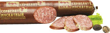 Колбаса Естъ Сервелат Мускатный полукопченая, ~650г