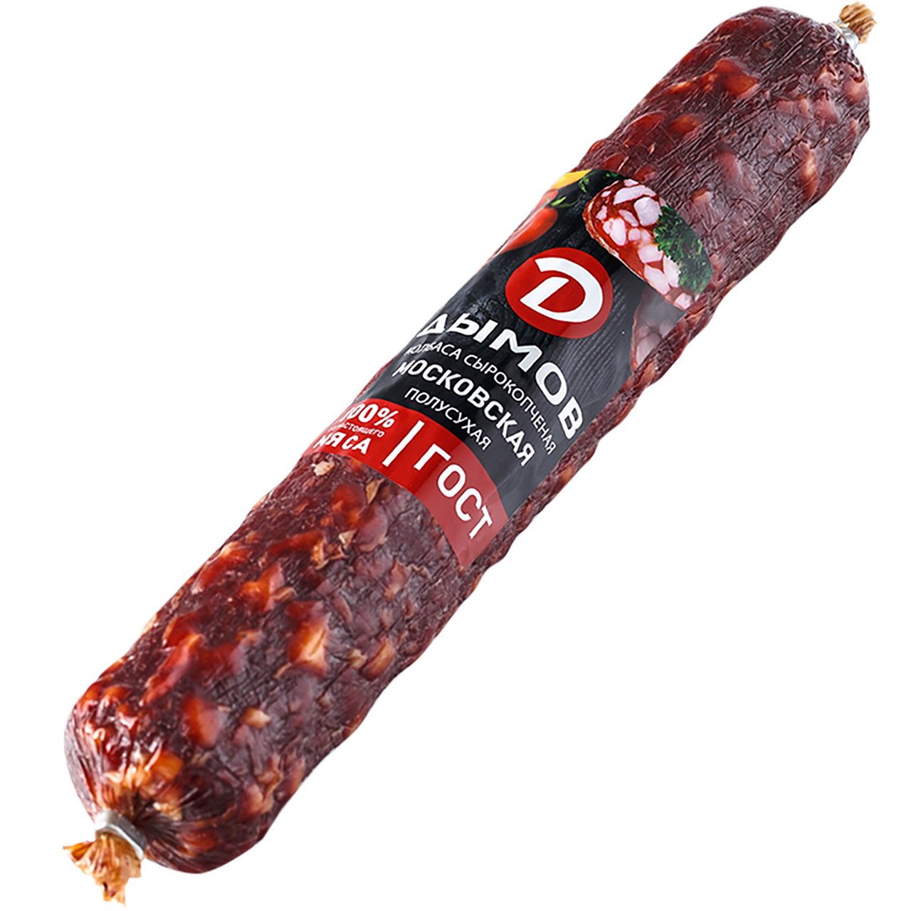 Колбаса Дымов Московская сырокопченая ~600 г