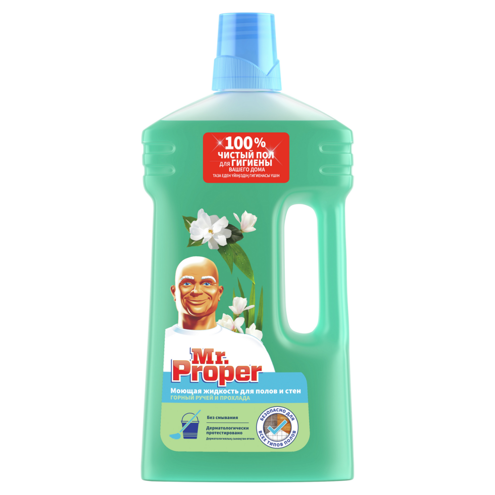 Жидкость моющая для пола и стен Mr.Proper Горный ручей и прохлада 1 л