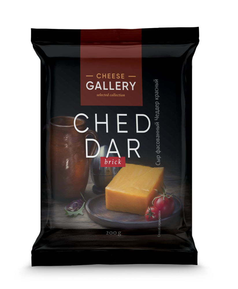 Сыр полутвердый Cheese Gallery Cheddar красный 50% бзмж 200 г