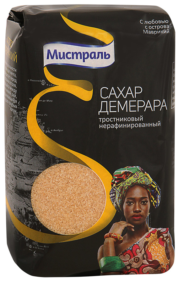 Сахар Мистраль Демерара тростниковый нерафинированный, 900г
