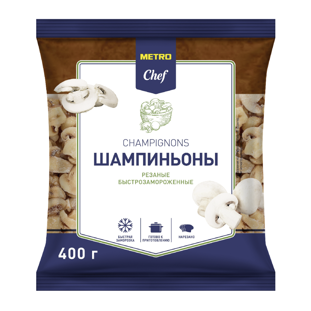 METRO Chef Шампиньоны резаные быстрозамороженные, 400г