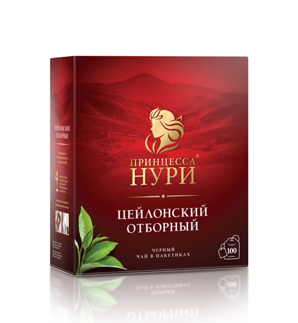 Чай Принцесса Нури цейлонский черный байховый "Отборный" 100 пакетиков по 2г