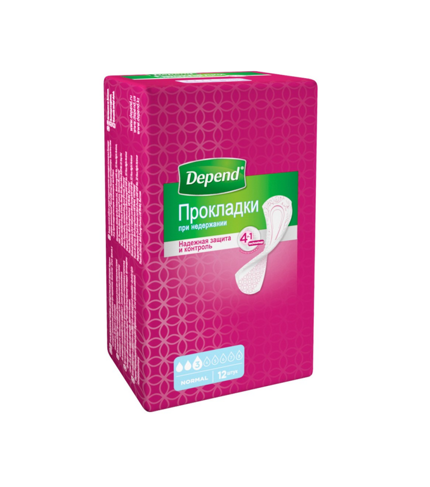 Прокладки урологические Depend Normal женские, 12шт