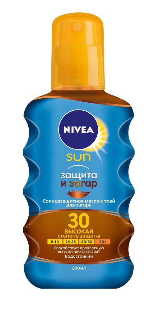 Масло-спрей Nivea Sun для загара Защита и загар SPF30 200мл