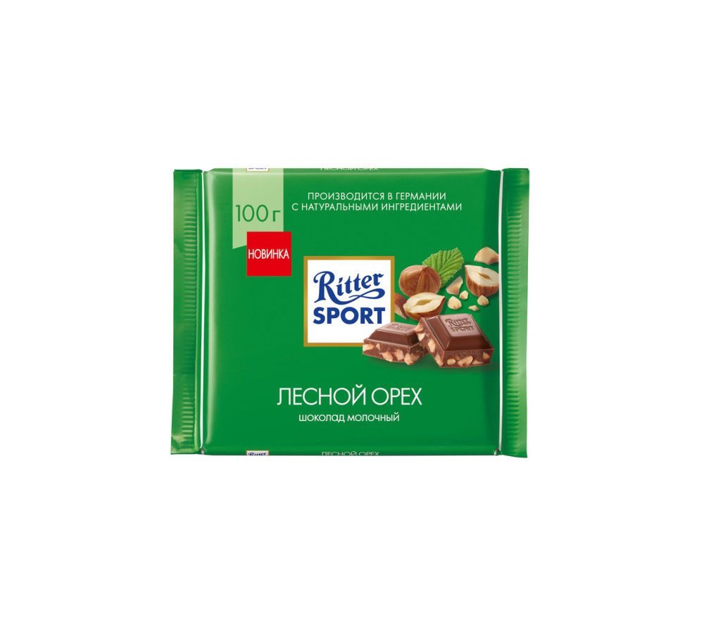 Шоколад Ritter Sport молочный "Лесной орех" 100г Шоколад Ritter Sport молочный "Лесной орех" 100г