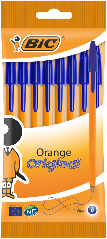 Ручка шариковая BIC Orange Original синий 8 шт