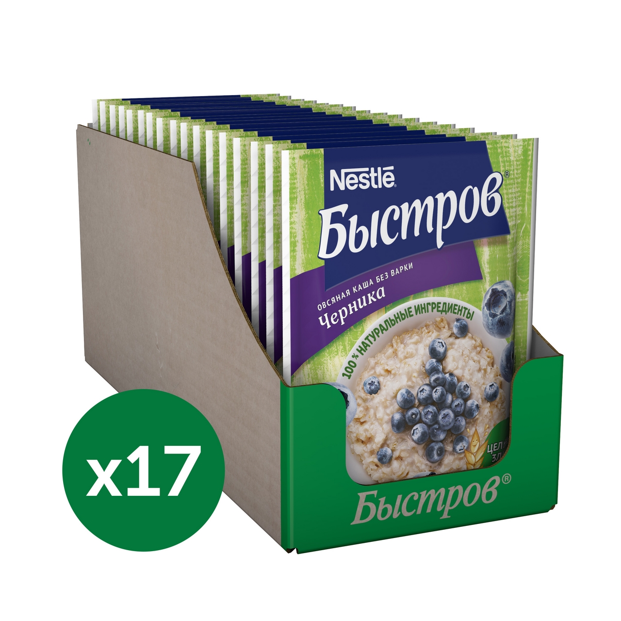 Каша овсяная Быстров черника, 40г