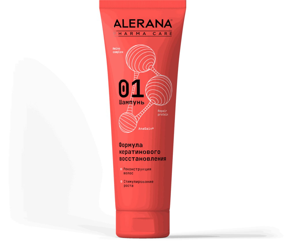 Шампунь Alerana Pharma Care формула кератинового восстановления, 260мл