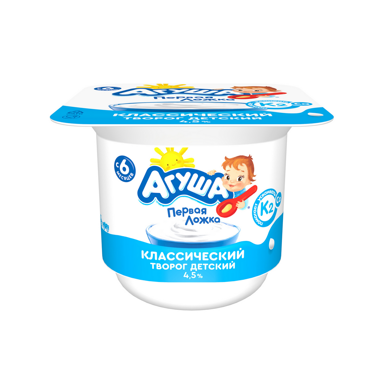 Творог Агуша Первая ложка Классический с 6 месяцев 4.5% 100 г
