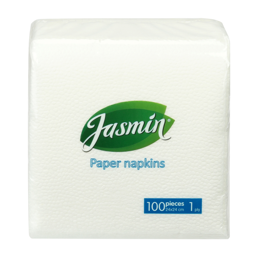 Салфетки Jasmin 1 слой 100шт, 24x24см