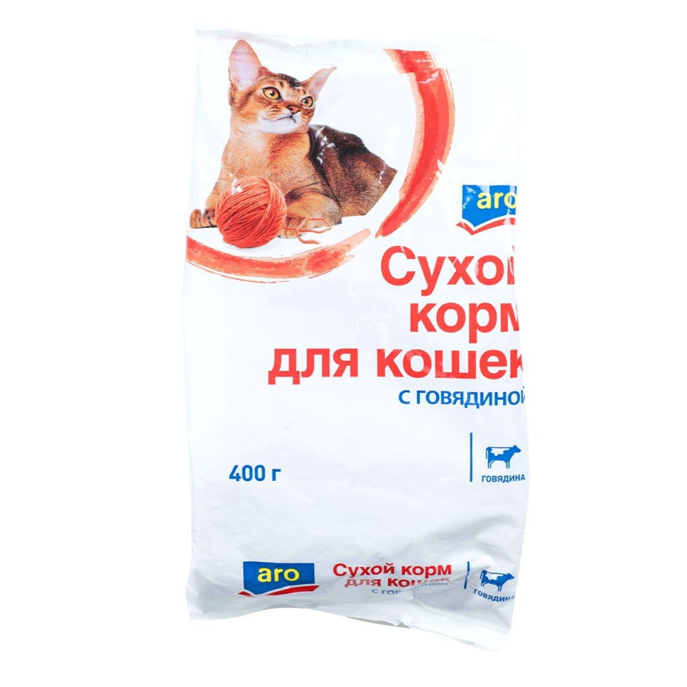 Сухой корм для кошек, говядина ARO 400 г