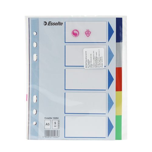 Разделители пластиковые Esselte цветные А5
